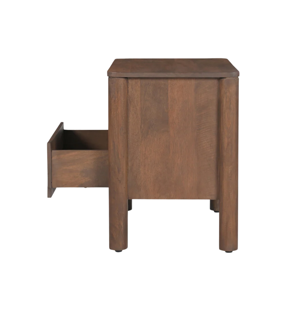 Indiana Scalloped Edge Solid Wood Bedside – Elegant Nightstand