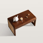 All-in-one Rattan End Table Snack Side Table