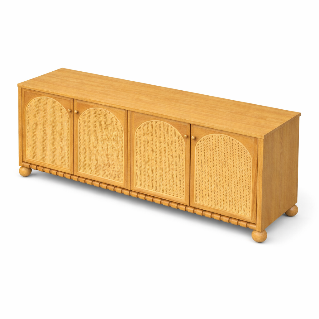 Valencia Rattan 4-Door Sideboard Lifestyle | Mamta Handicraft
