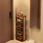 Astera Premium Wooden Shoe Rack with Woven Cane Sides