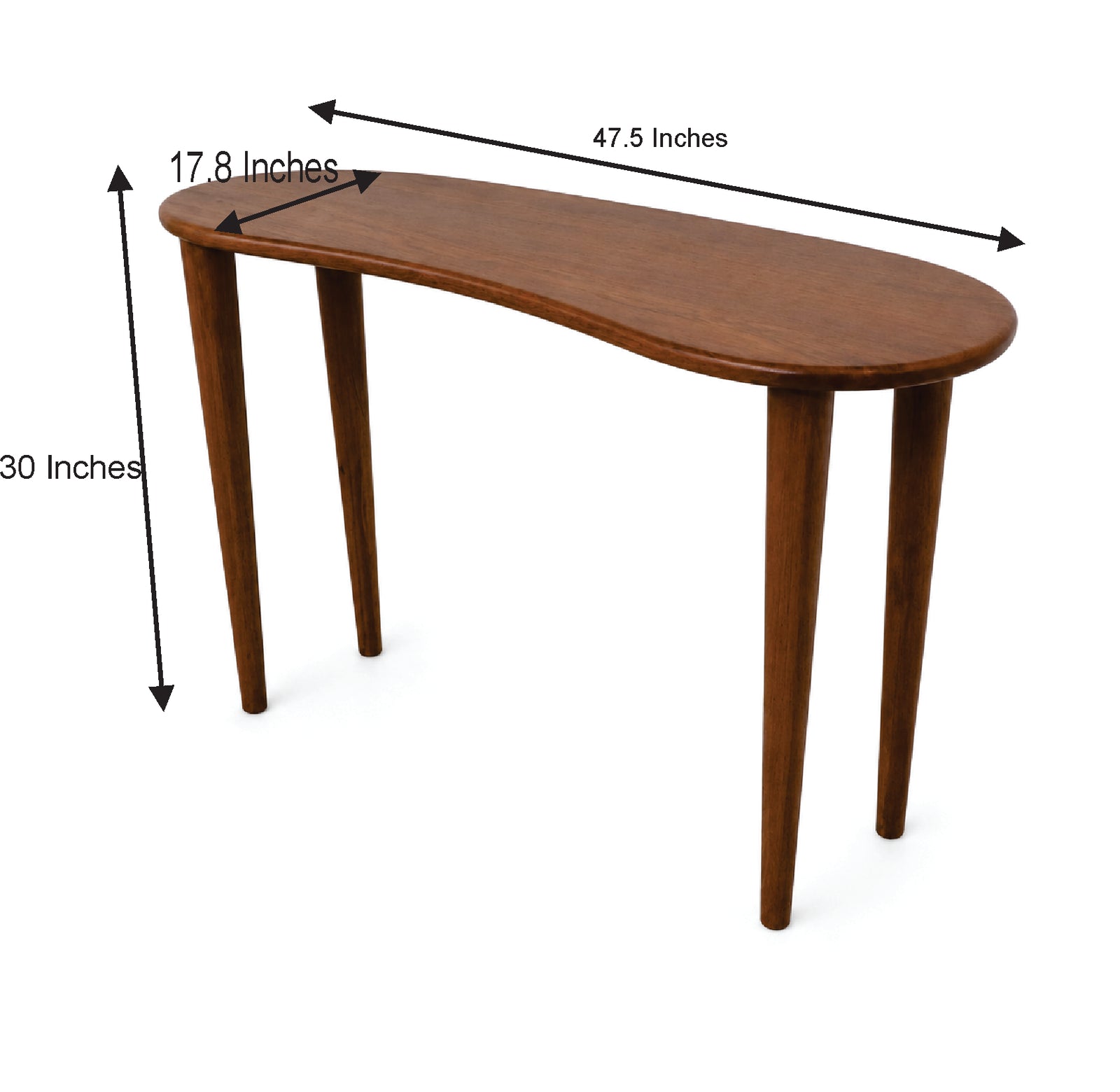 Mid-Century Curved Wooden Console Table Lifestyle | Mamta Handicraft