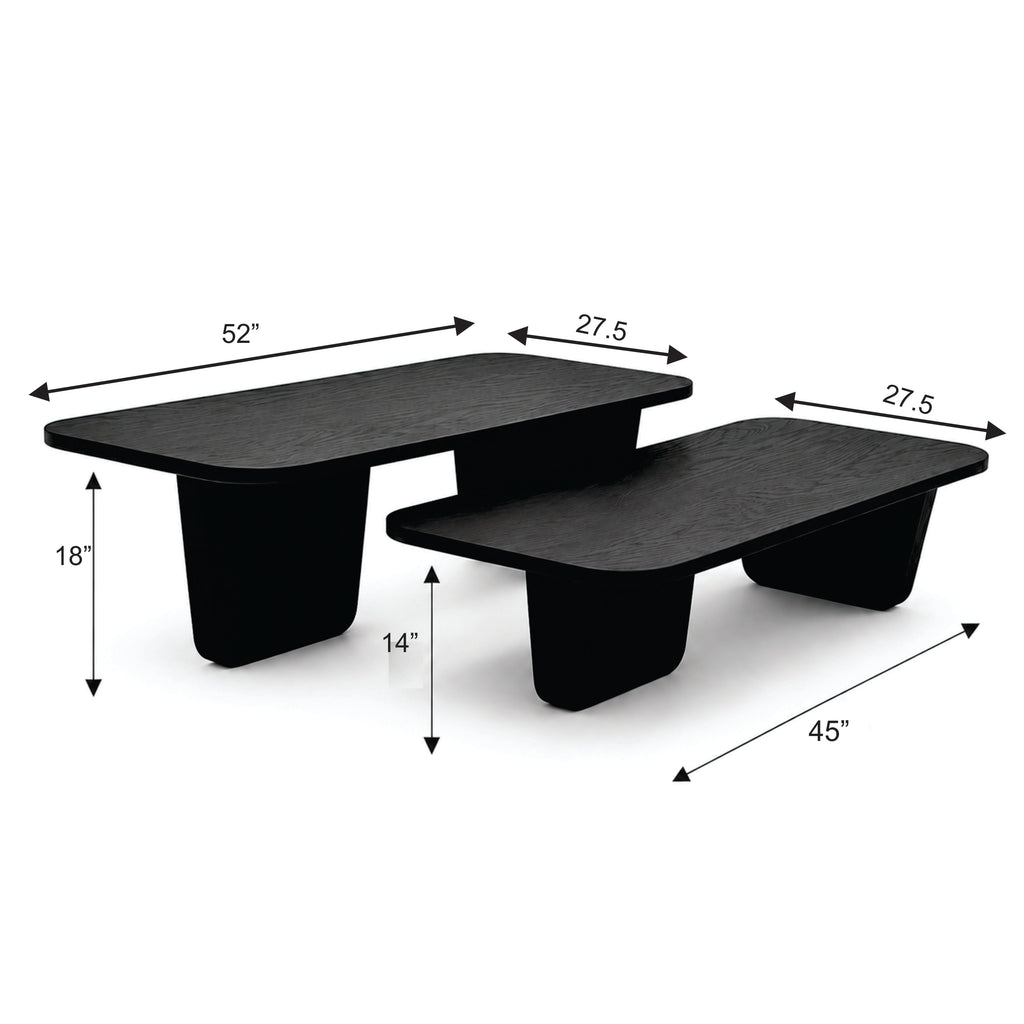 Premium Black Oak Finish Coffee Table