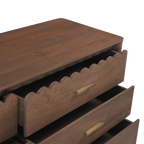 Indiana Scalloped Edge Solid Wood Dresser – Modern Storage Cabinet