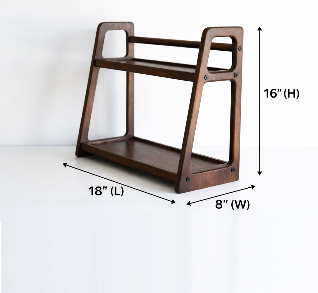 Modern Solid Wood Kitchen Rack-Walnut
