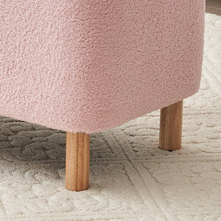 39.5" Boucle Storage Ottoman Bench for Living Room Bedroom Foot Rest End of Bed Wood Leg