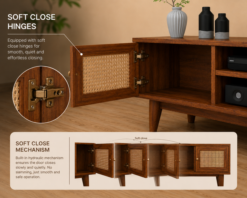 Mango Wood TV Cabinet Door Detail | Mamta Handicraft