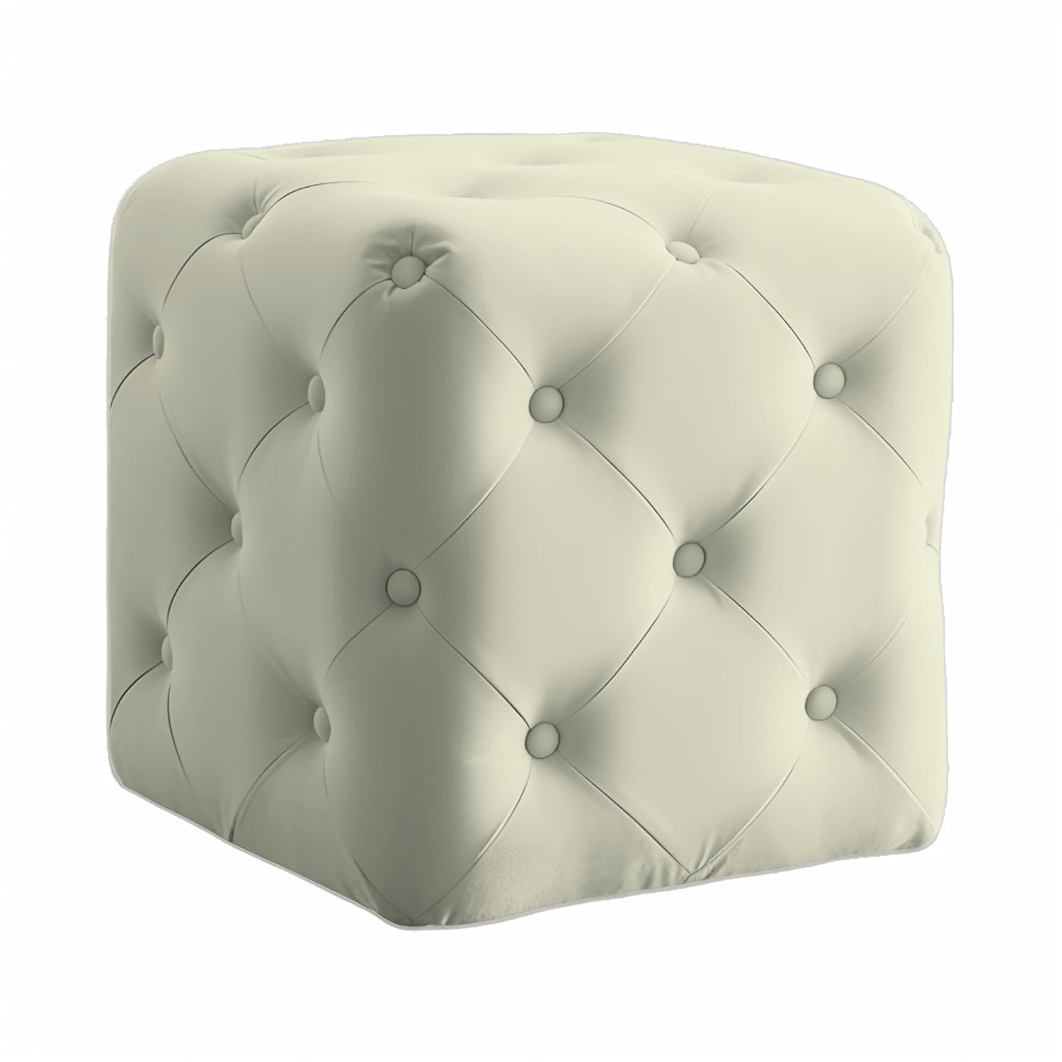 Luxurious Tufted Cube Ottoman