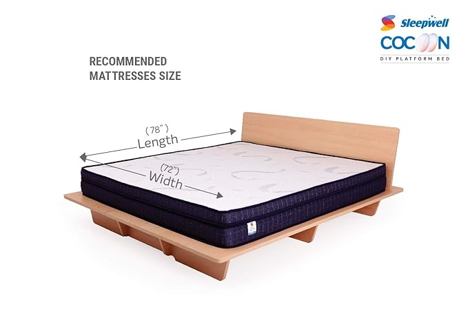 Sleepwell Queen Engineered Wood Platform Bed with Storage - (Oak)
