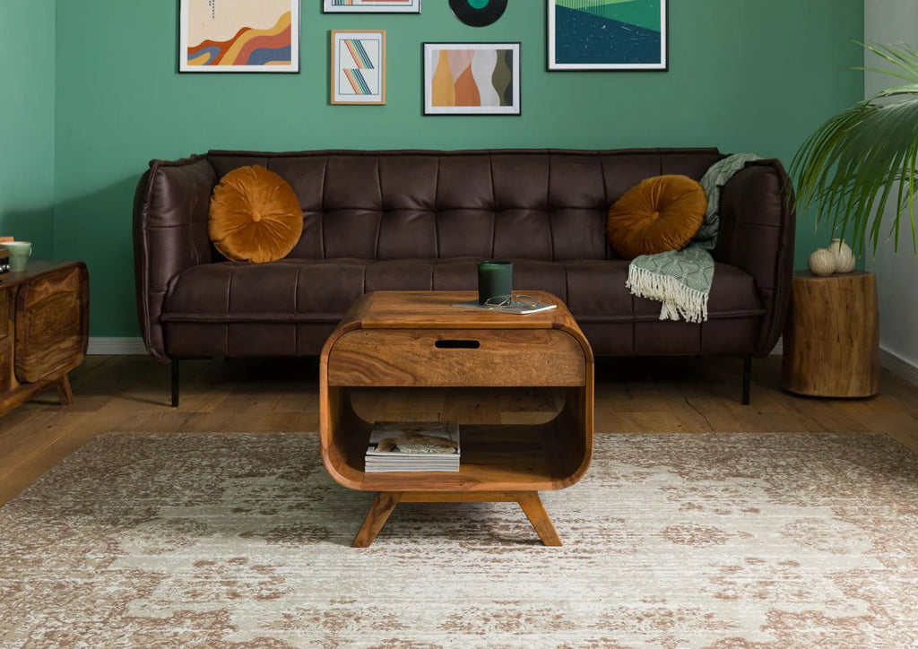 Marwar Solid Sheesham Wood Small Coffee Table with Open Storage | Mamta Handicraft
