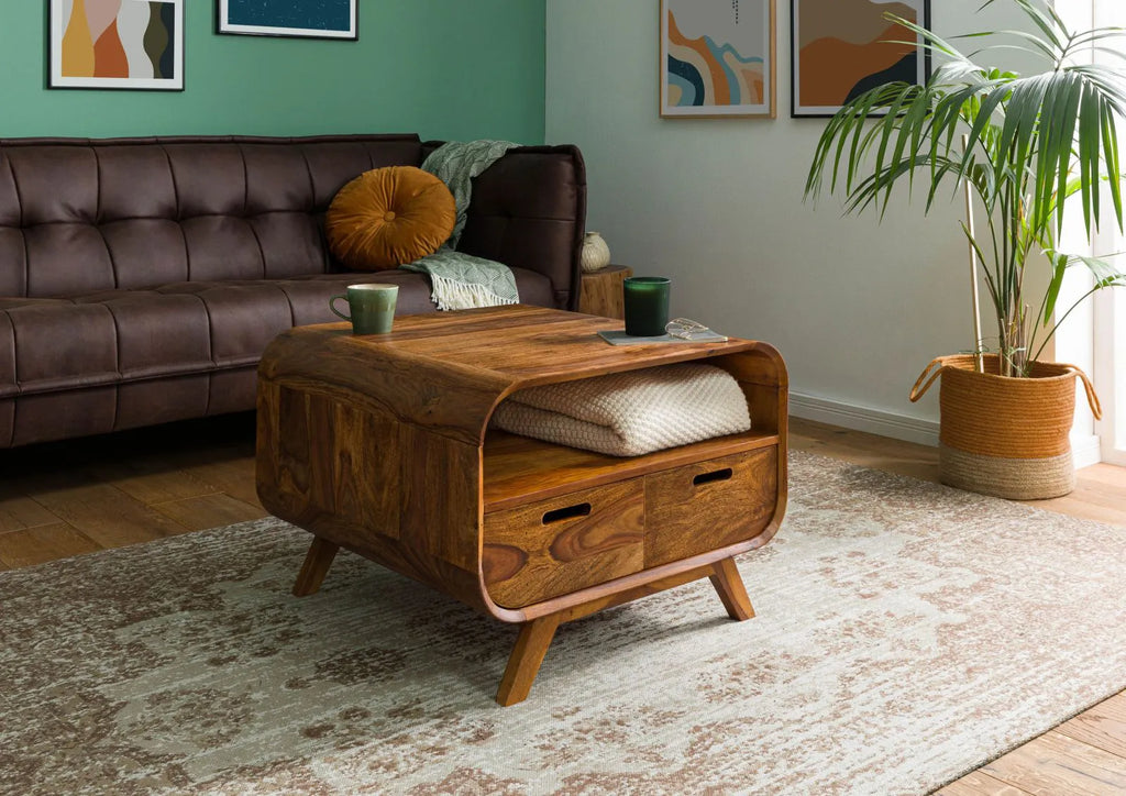 Marwar Coffee Table with Storage Front View | Mamta Handicraft