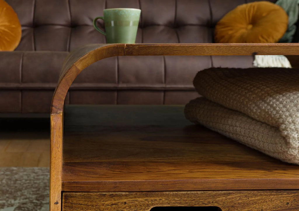 Marwar Coffee Table with Storage Side View | Mamta Handicraft