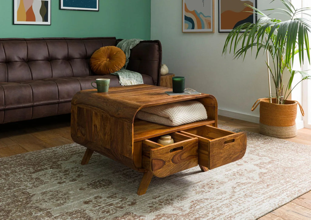 Marwar Coffee Table Storage Drawer Detail | Mamta Handicraft