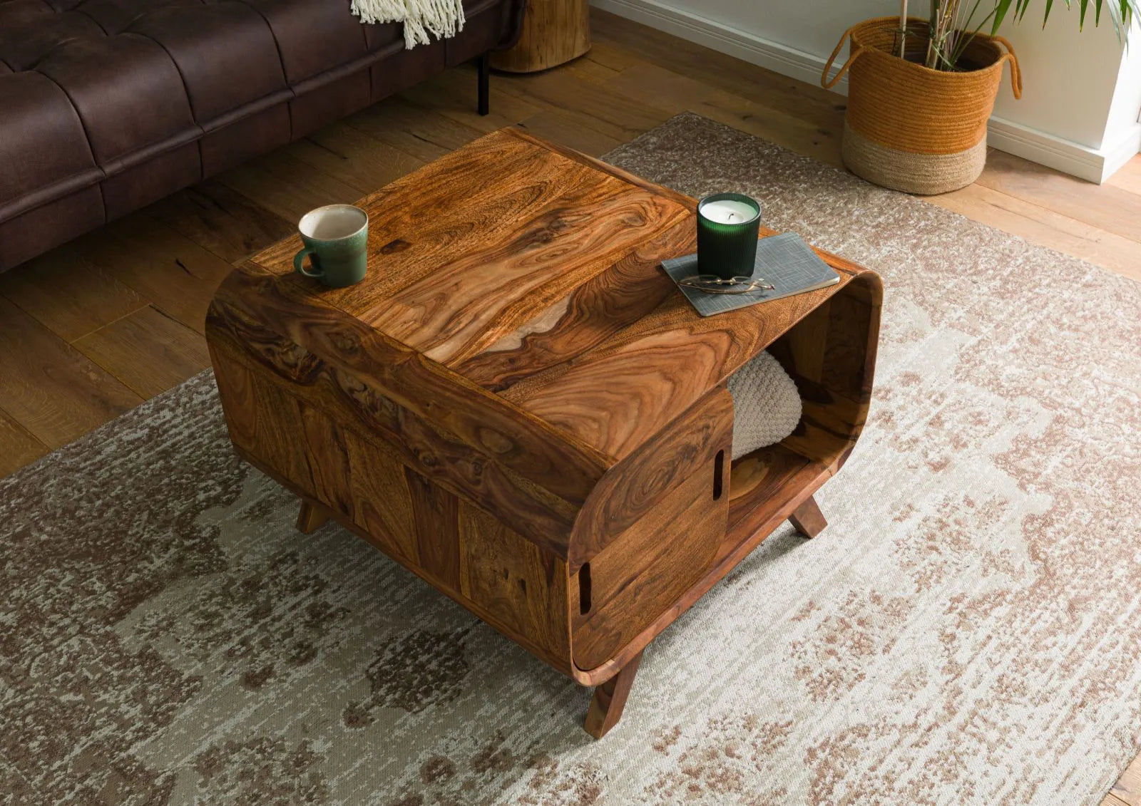 Mid-Century Coffee Table Storage Detail | Mamta Handicraft
