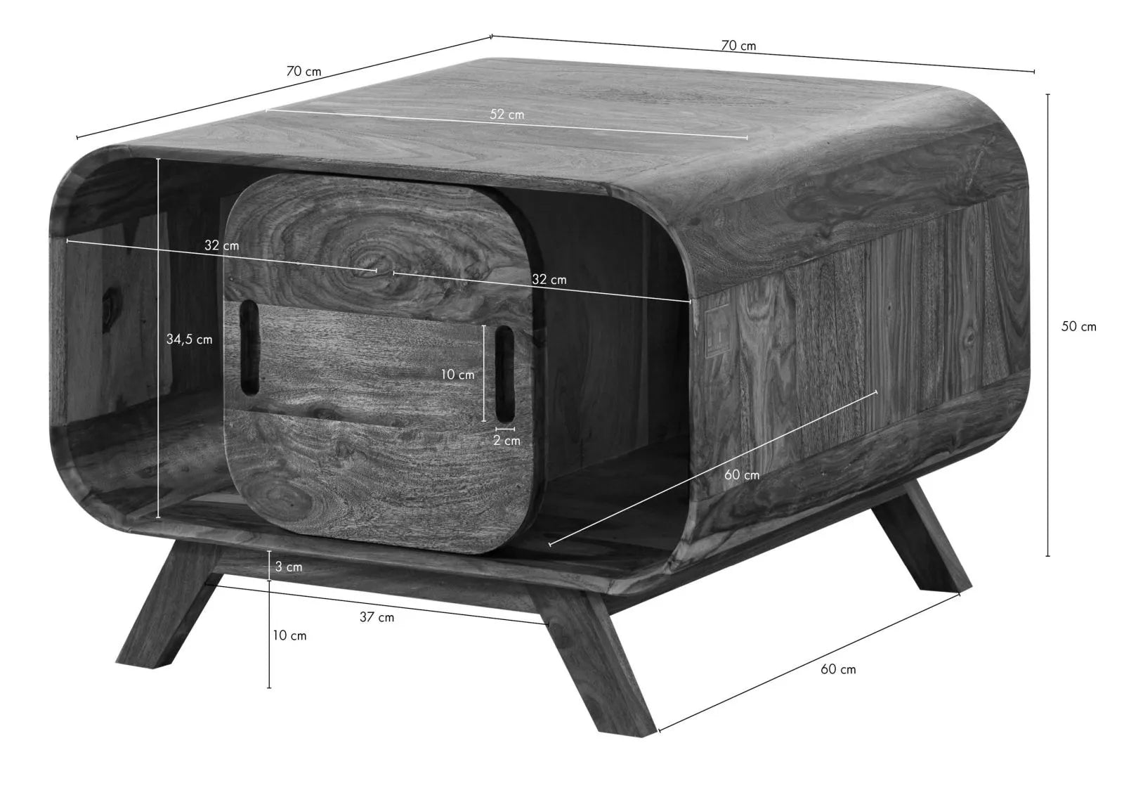 Mid-Century Coffee Table Angle View | Mamta Handicraft