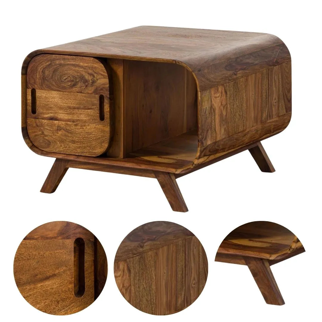 Mid-Century Sheesham Storage Coffee Table Lifestyle | Mamta Handicraft