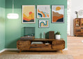 Mid-Century Sheesham Wood Low Media Console | Mamta Handicraft