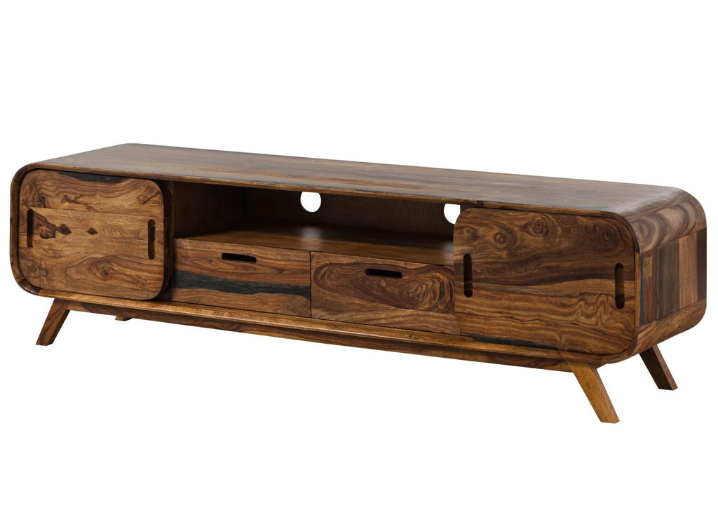 Mid-Century Low Media Console Drawer Detail | Mamta Handicraft