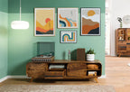 Mid-Century Low Media Console Front View | Mamta Handicraft