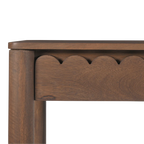 Indiana Scalloped Edge Solid Wood Console Table – Modern Minimalist Design