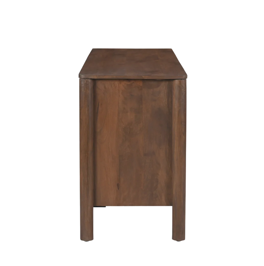 Indiana Scalloped Edge Solid Wood Sideboard – Modern Storage Cabinet