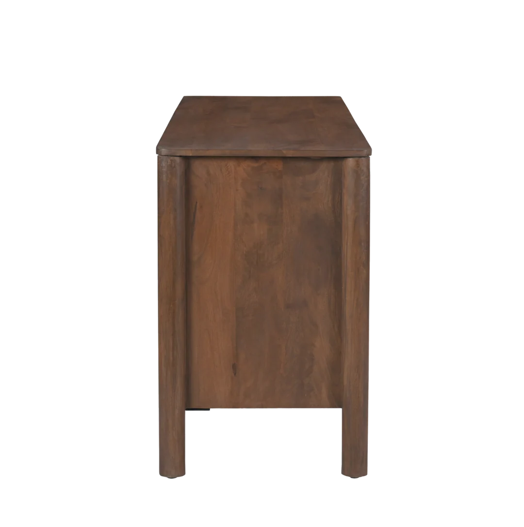 Indiana Scalloped Edge Solid Wood Sideboard – Modern Storage Cabinet