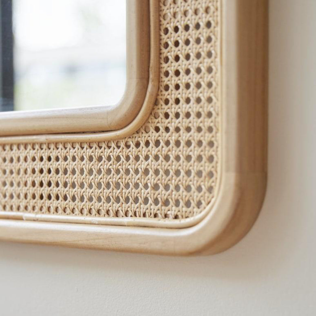 Modern Natural Cane Frame Wall Décor Mirror
