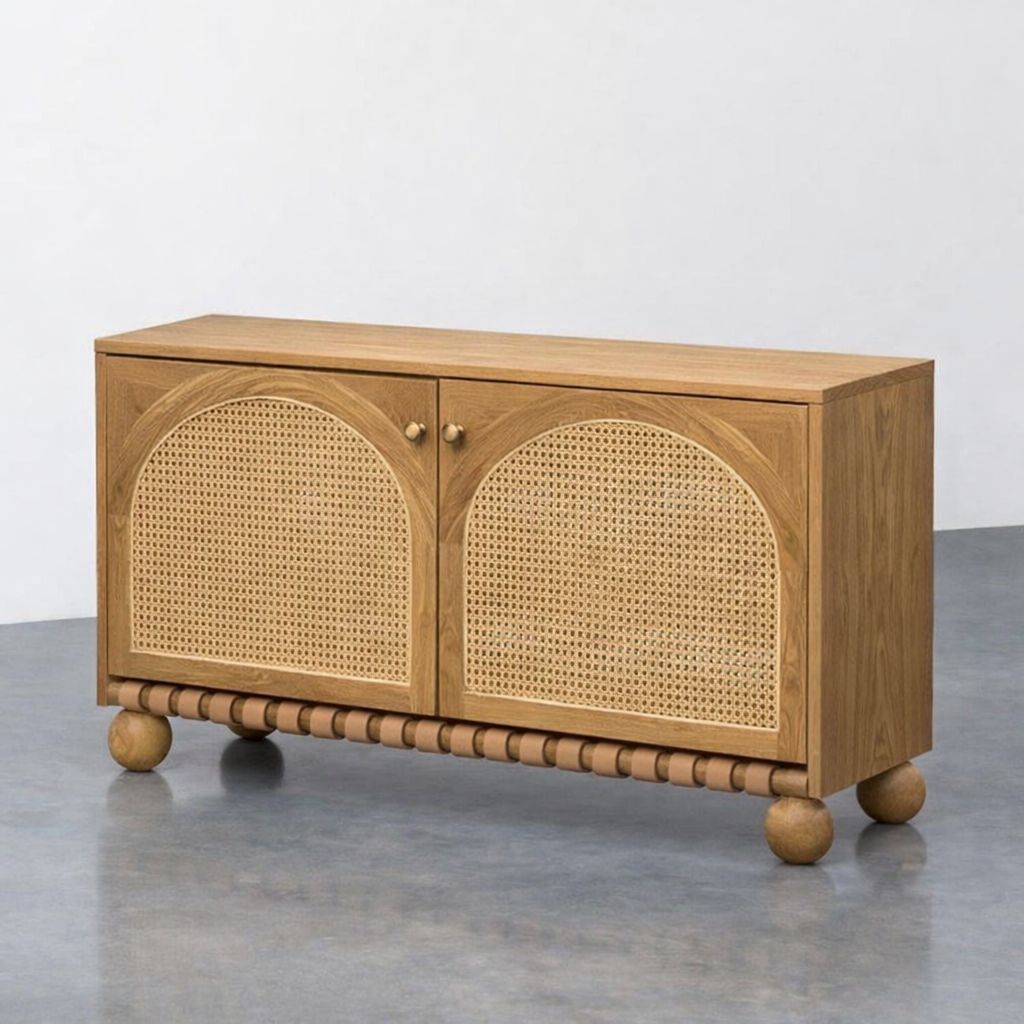 Valencia Rattan Buffet Cabinet Side View | Mamta Handicraft