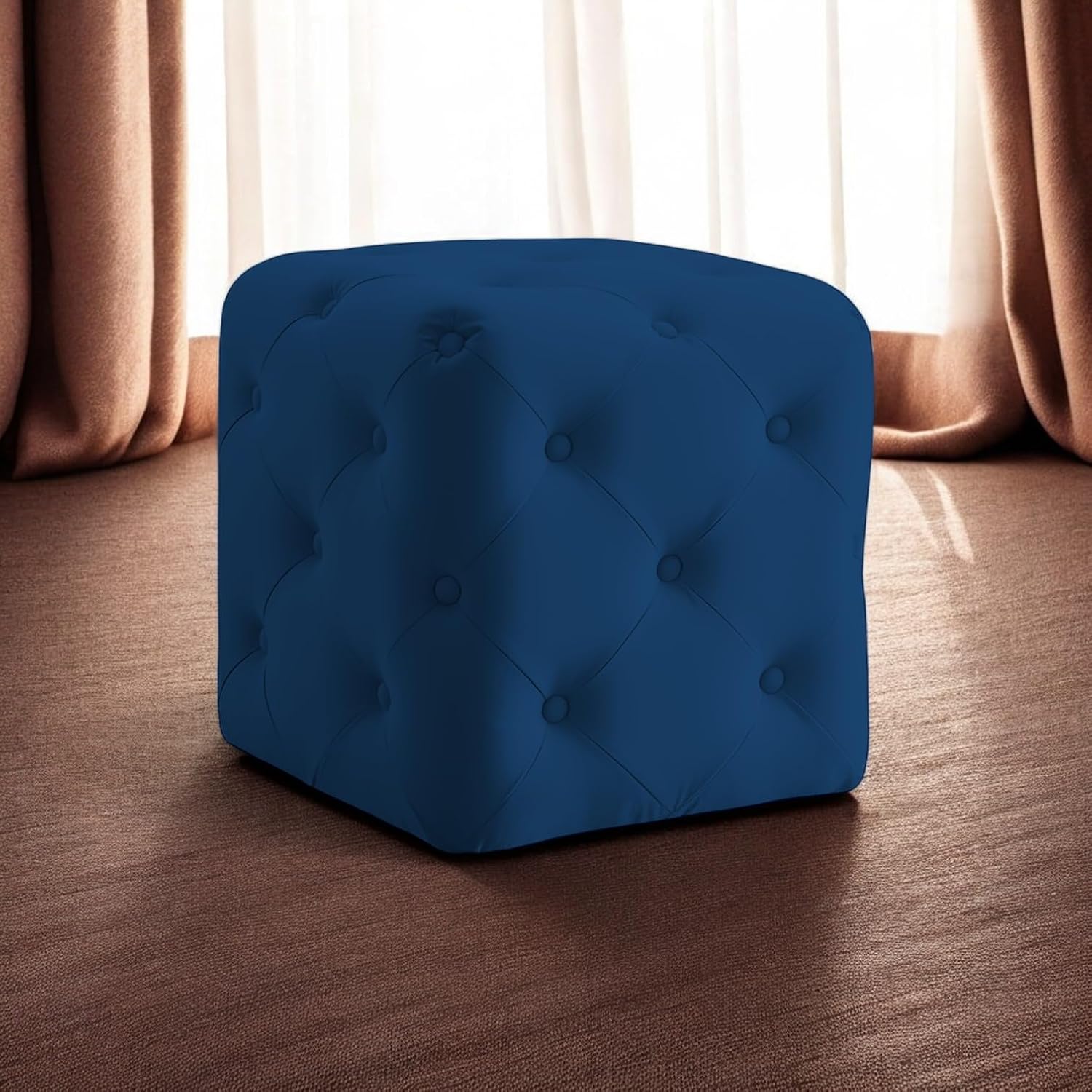 Luxurious Tufted Cube Ottoman