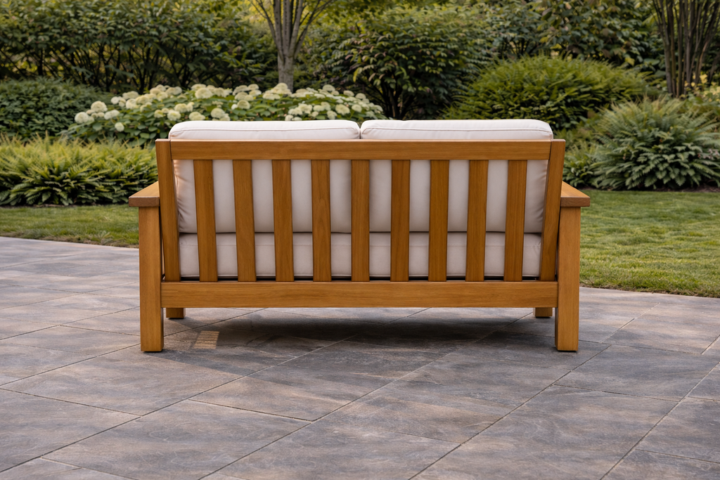 Urban Teak Wood 2 Seater Sofa Side View | Mamta Handicraft
