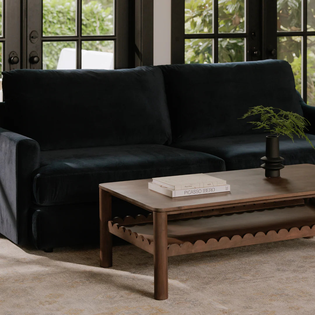 Indiana Scalloped Edge Solid Wood Coffee Table – Modern