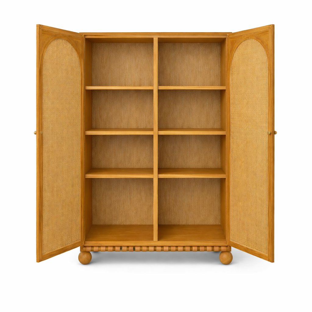 Valencia Rattan Cane Cabinet Front View | Mamta Handicraft