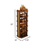 Astera Premium Wooden Shoe Rack with Woven Cane Sides