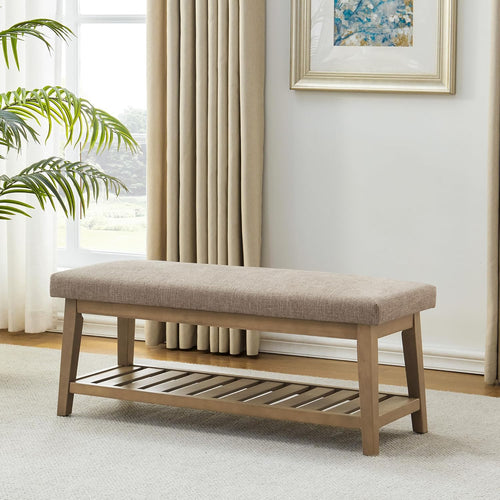 {"alt" => "Ottoman Benches with Solid Wood Shelf, Storage Bench for Hallway, Living Room"}