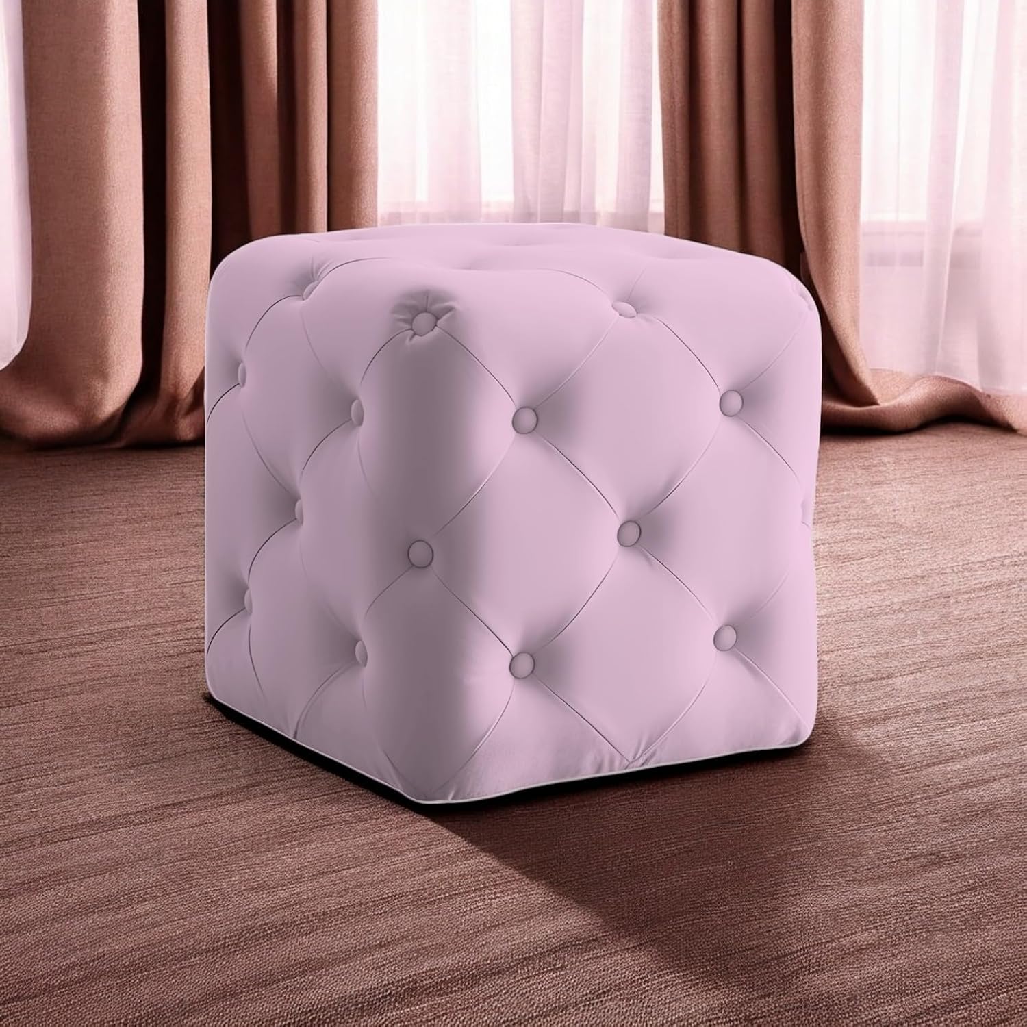 Luxurious Tufted Cube Ottoman
