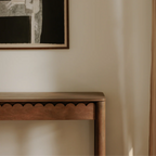 Indiana Scalloped Edge Solid Wood Console Table – Modern Minimalist Design