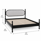 Kingsley Solid Wood Bed with Upholstered Headboard