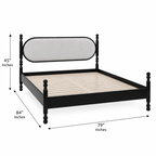 Kingsley Solid Wood Bed with Upholstered Headboard