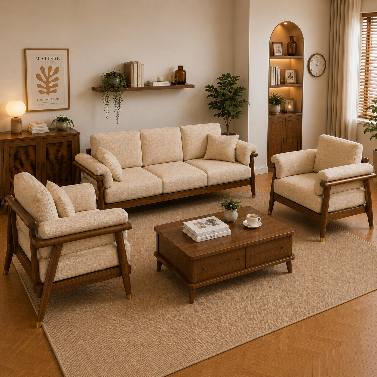 Milano Italian 3+1+1 Sofa Set Arrangement | Mamta Handicraft