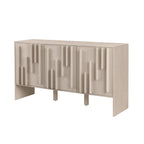 Anishka 55" Contemporary Wood Detailed 3-Door Sideboard