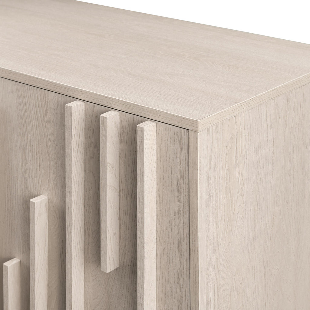 Anishka 55" Contemporary Wood Detailed 3-Door Sideboard