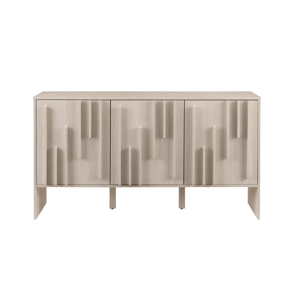 Anishka 55" Contemporary Wood Detailed 3-Door Sideboard