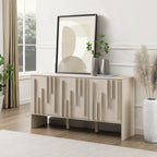 Anishka 55" Contemporary Wood Detailed 3-Door Sideboard