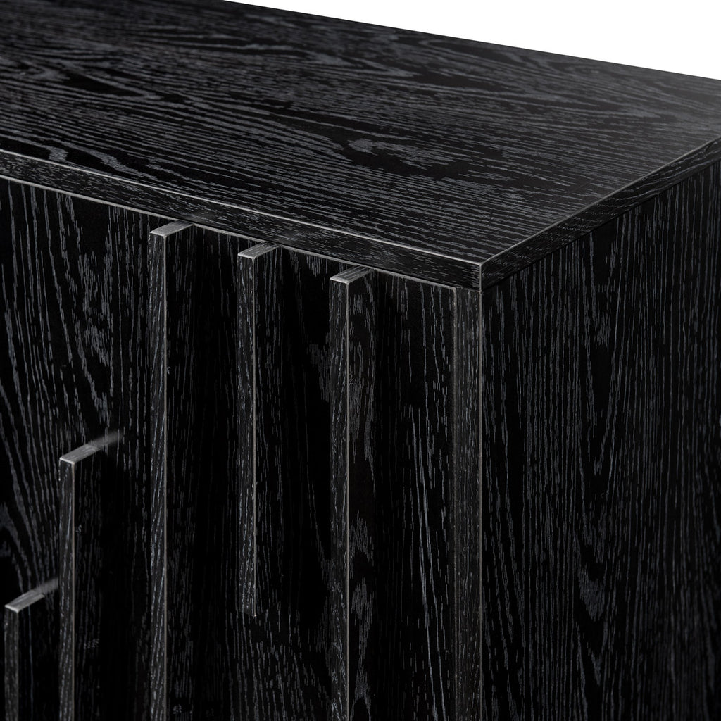 Anishka 55" Contemporary Wood Detailed 3-Door Sideboard