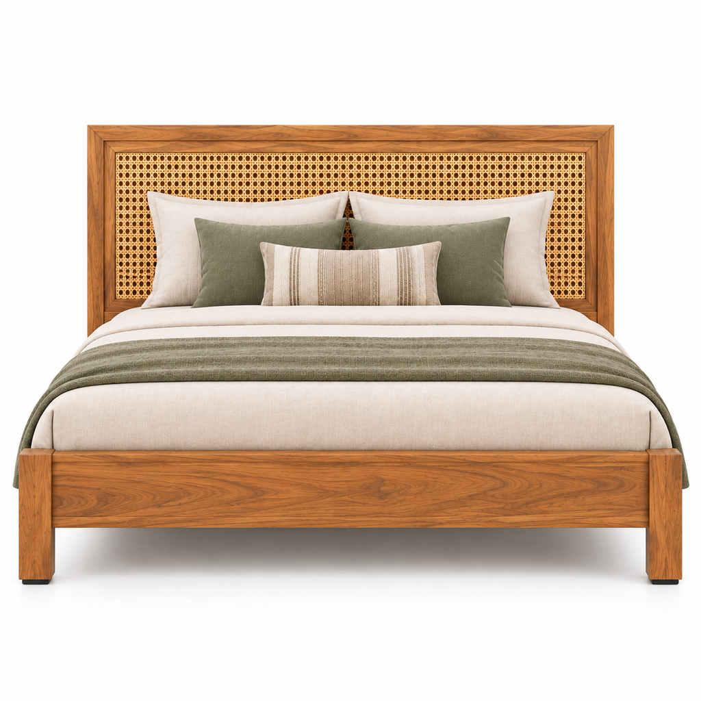 Arizona Teak Wood Cane Bed