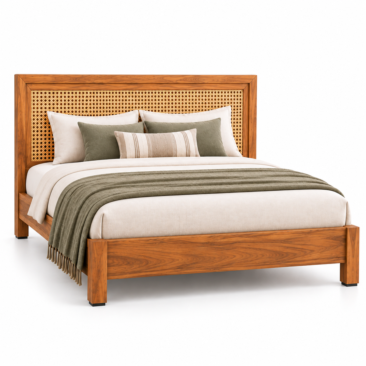 Arizona Teak Wood Cane Bed