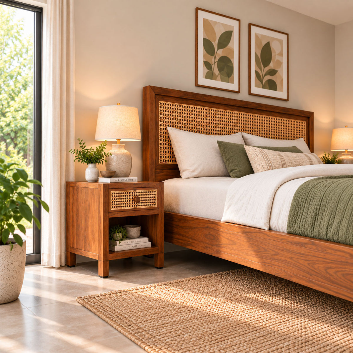 Arizona Teak Wood Bed Side Table