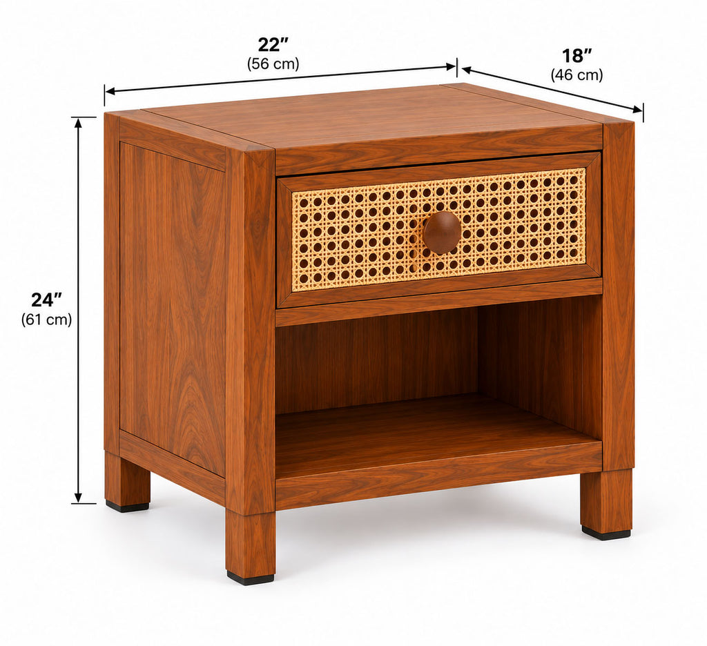 Arizona Teak Wood Bed Side Table