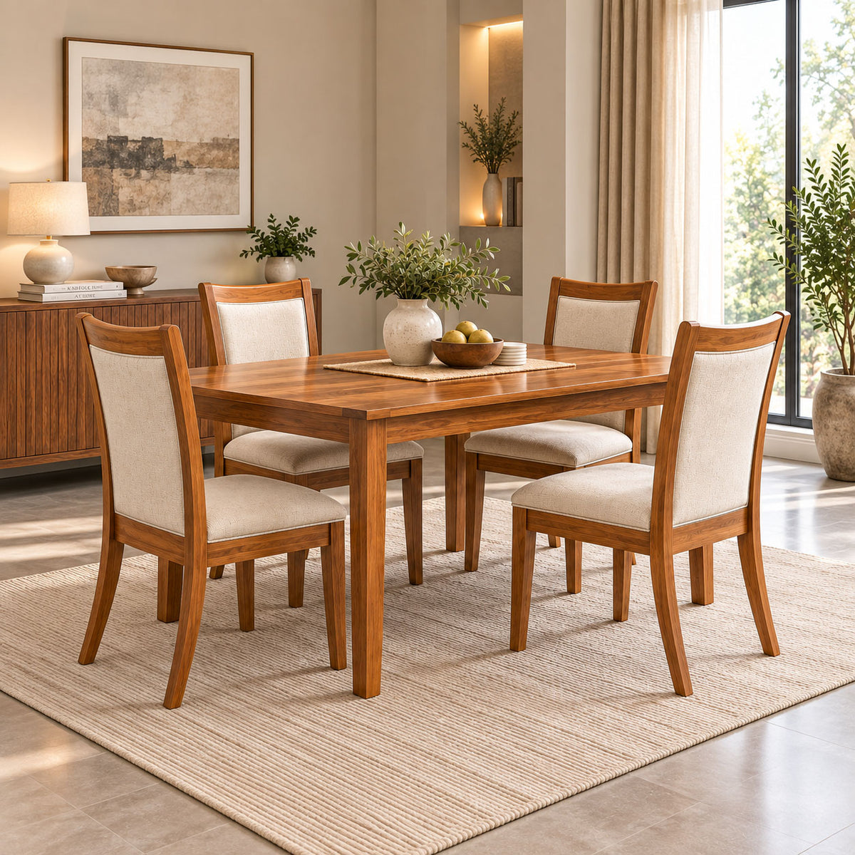 Arizona Teak Wood Cushion Dining Chair