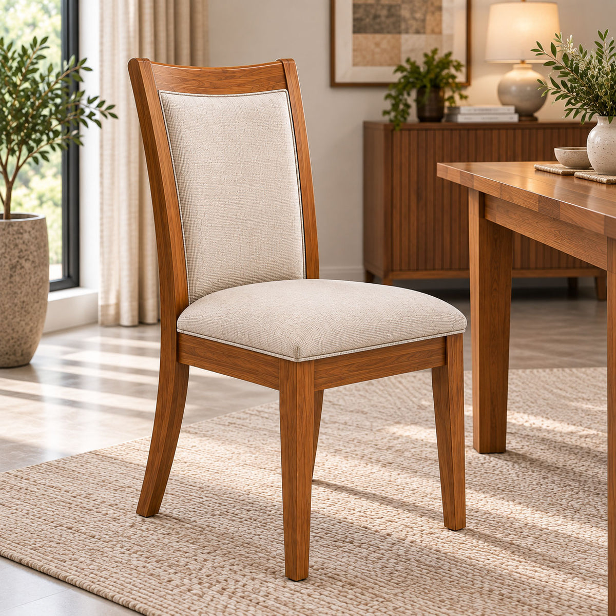 Arizona Teak Wood Cushion Dining Chair