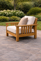 Urban Teak Wood Single Sofa Front View | Mamta Handicraft